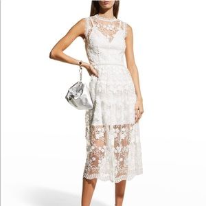 NWT Bronx and Banco XS Poppy Floral Embroidered Illusion dress